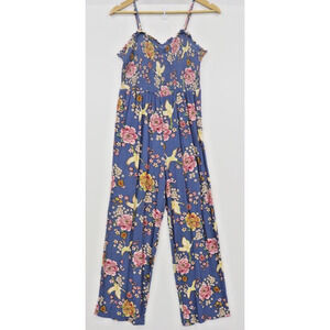 Derek Heart Blue Floral Jumpsuit